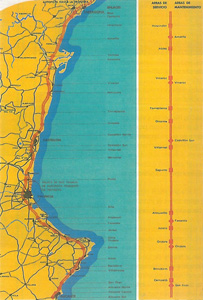 Mapa inicial de la AP-7 Tarragona-Valencia-Alicante