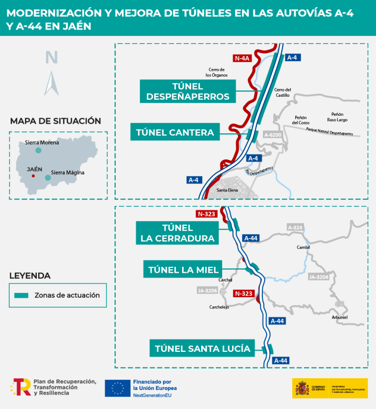Imagen noticia: Modernización y mejora de túneles en las autovías A-4 y A-44 en Jaén