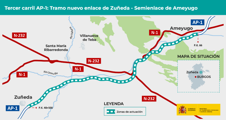 Imagen noticia: Imagen con el mapa de la situación - Ministerio de Transportes, Movilidad y Agenda Urbana.