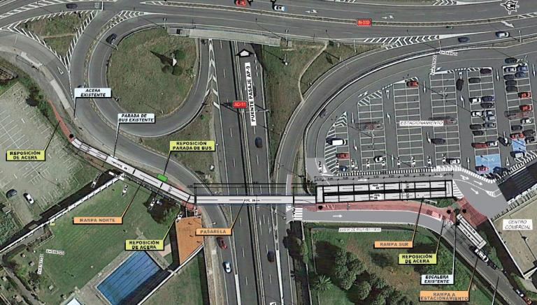 Imagen noticia: Imagen aérea de la pasarela - Ministerio de Transportes, Movilidad y Agenda Urbana.