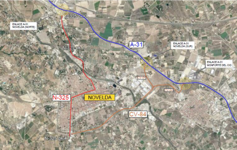 Imagen noticia: Trazado del tramo de carretera en Novelda - Ministerio de Transportes, Movilidad y Agenda Urbana.