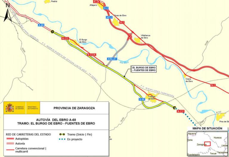 Imagen noticia: Autovía del Ebro (A-68) entre El Burgo de Ebro y Fuentes de Ebro  - Ministerio de Fomento.