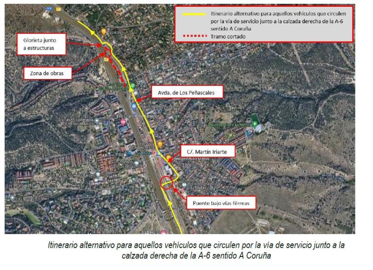Imagen noticia: Itinerario alternativo para aquellos vehículos que circulen por la vía de servicio junto a la calzada derecha de la A-6 sentido A Coruña - Ministerio de Transportes, Movilidad y Agenda Urbana.