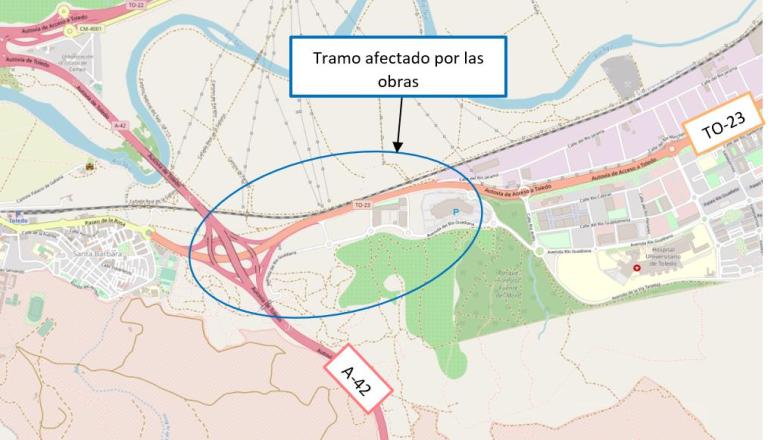 Imagen noticia: Mapa de tramo afectado - Ministerio de Transportes, Movilidad y Agenda Urbana.