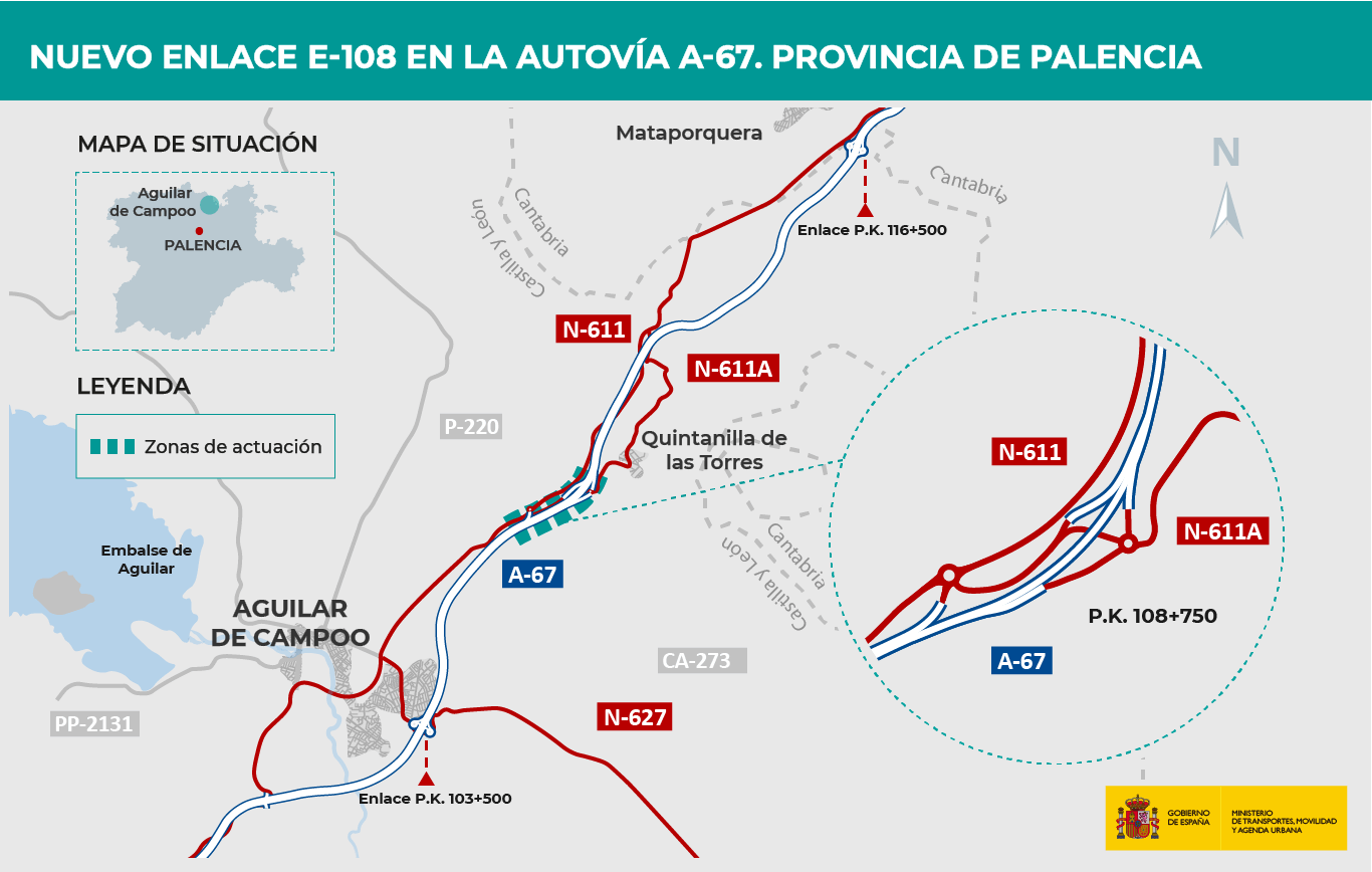 nuevo enlace de la autovía A-67 para mejorar la conectividad entre Cantabria y Castilla y León 